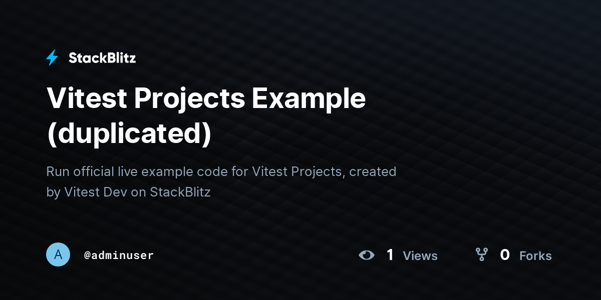 Vitest Projects Example (duplicated) - StackBlitz