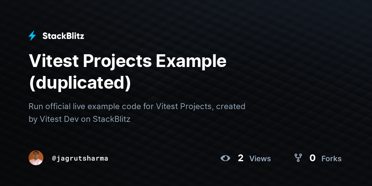 Vitest Projects Example (duplicated) - StackBlitz