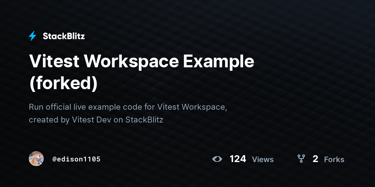 Vitest Workspace Example (forked) - StackBlitz