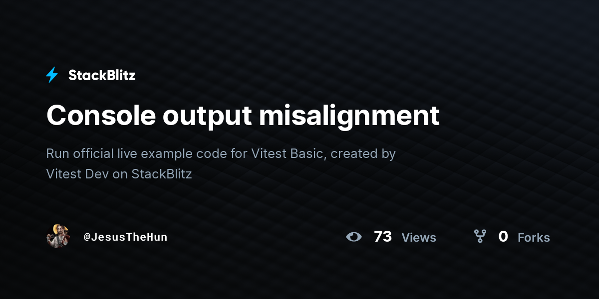 Console output misalignment - StackBlitz