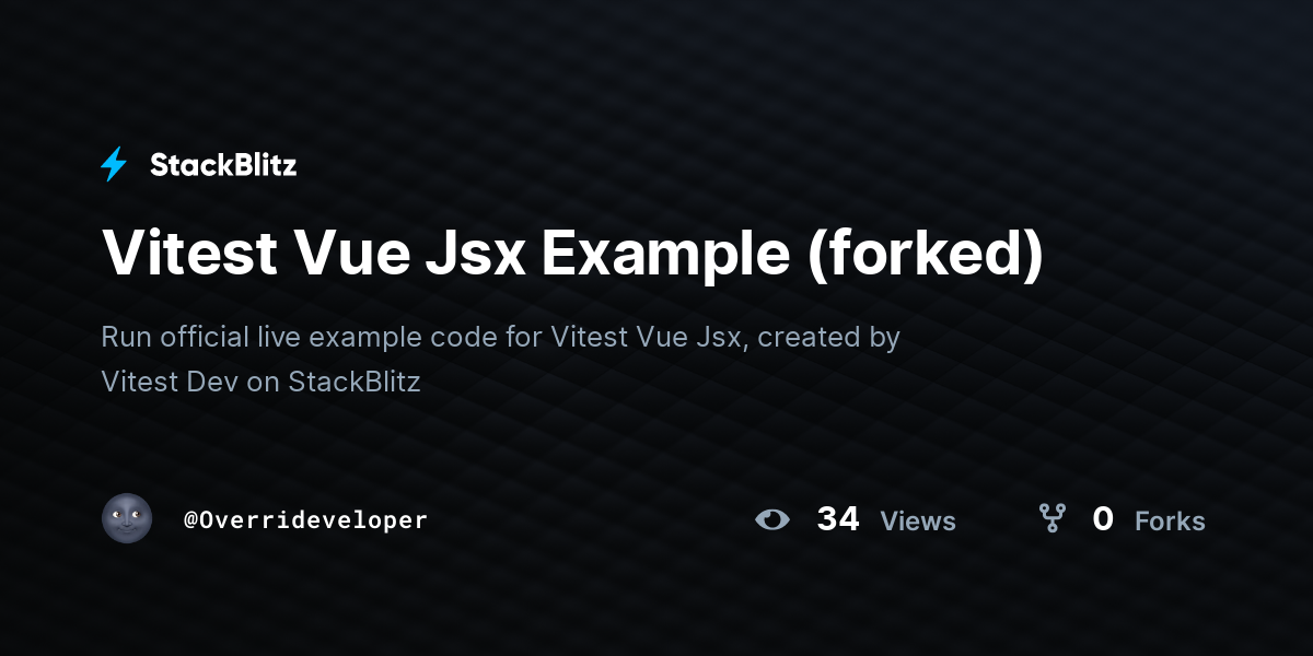 Vitest Vue Jsx Example (forked) - StackBlitz