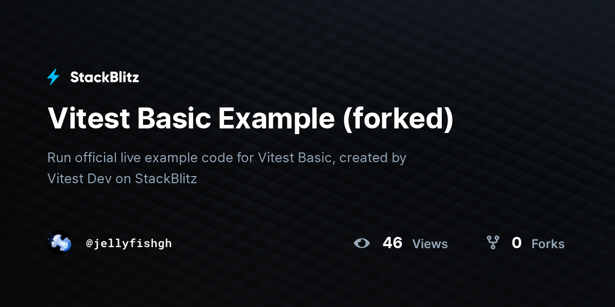 Vitest Basic Example (forked) - StackBlitz