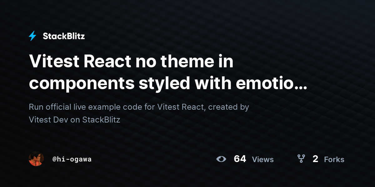 Vitest React no theme in components styled with emotion (forked ...
