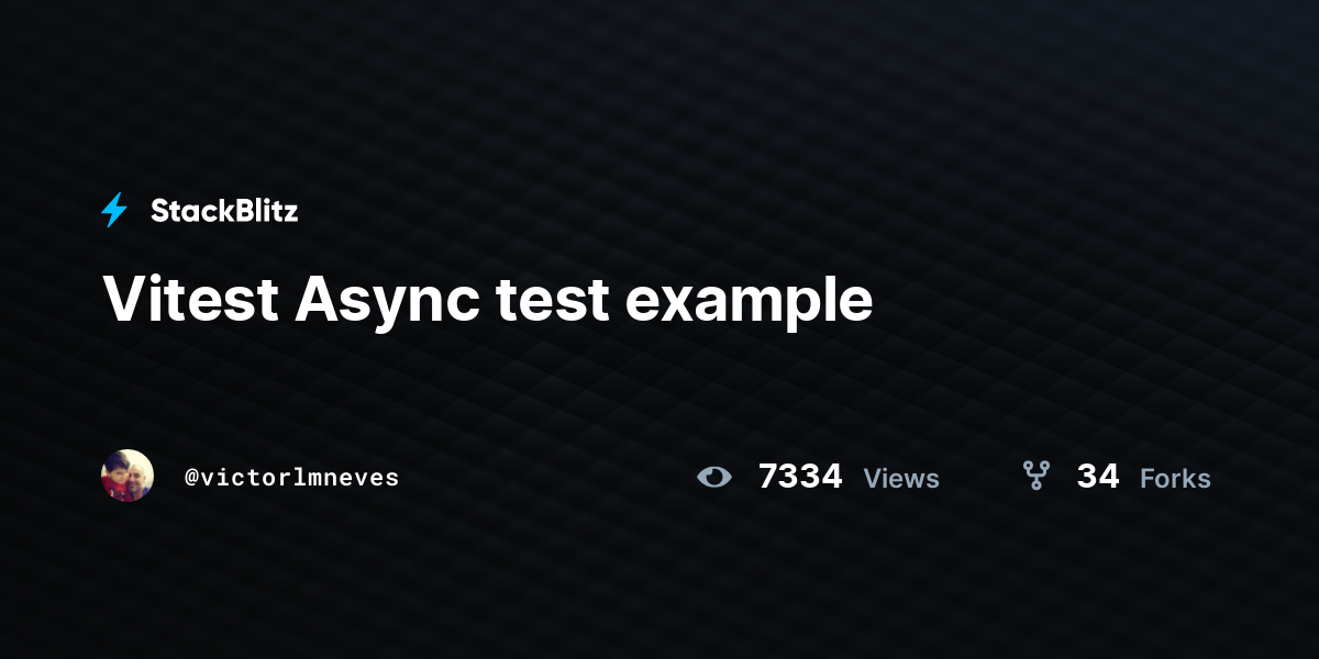 Vitest Async Test Example - StackBlitz