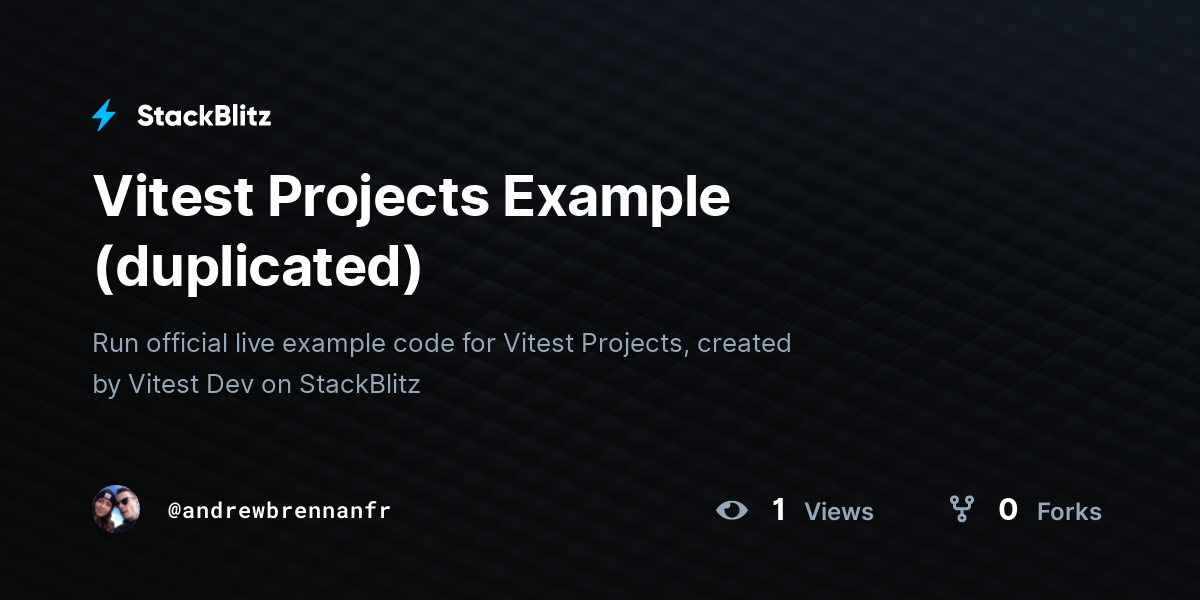 Vitest Projects Example (duplicated) - StackBlitz