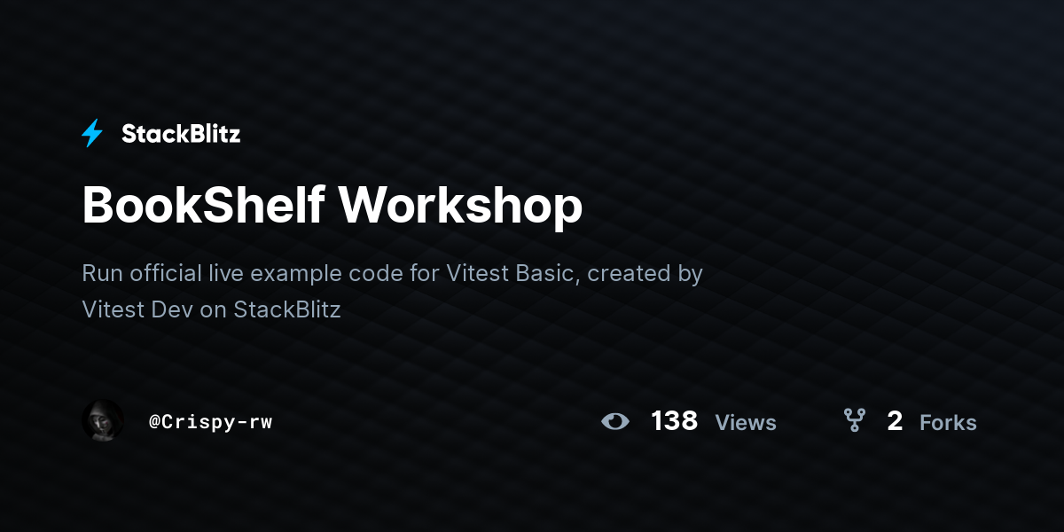 BookShelf Workshop - StackBlitz