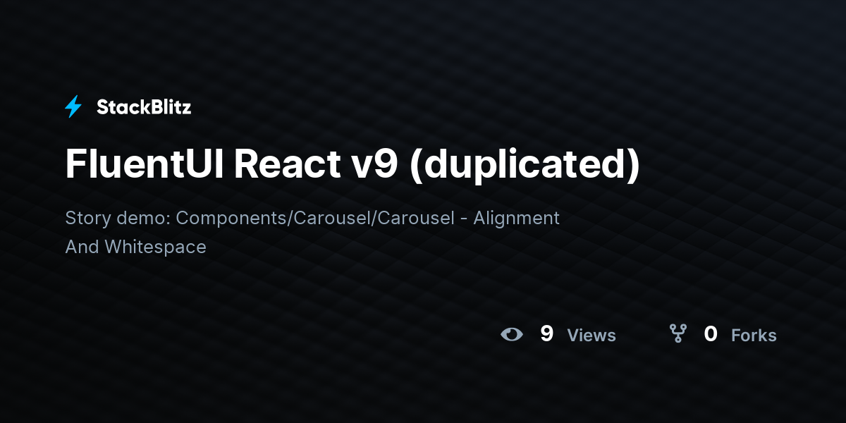FluentUI React v9 (duplicated) - StackBlitz