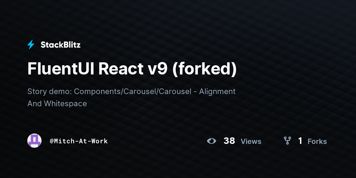 FluentUI React v9 (forked) - StackBlitz