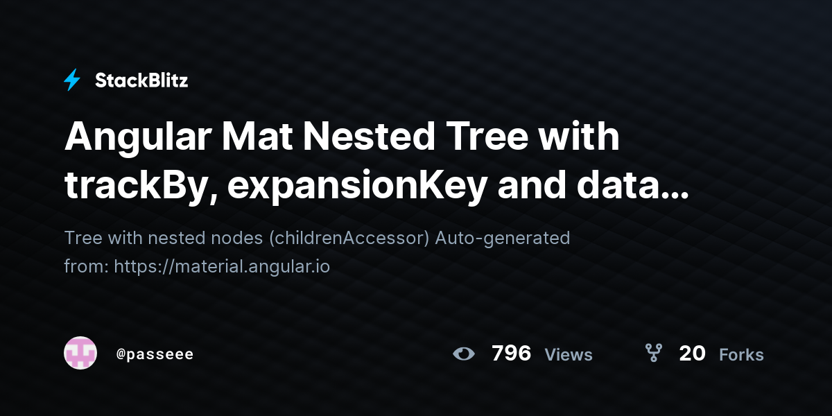 Angular Mat Nested Tree with trackBy, expansionKey and data Update ...