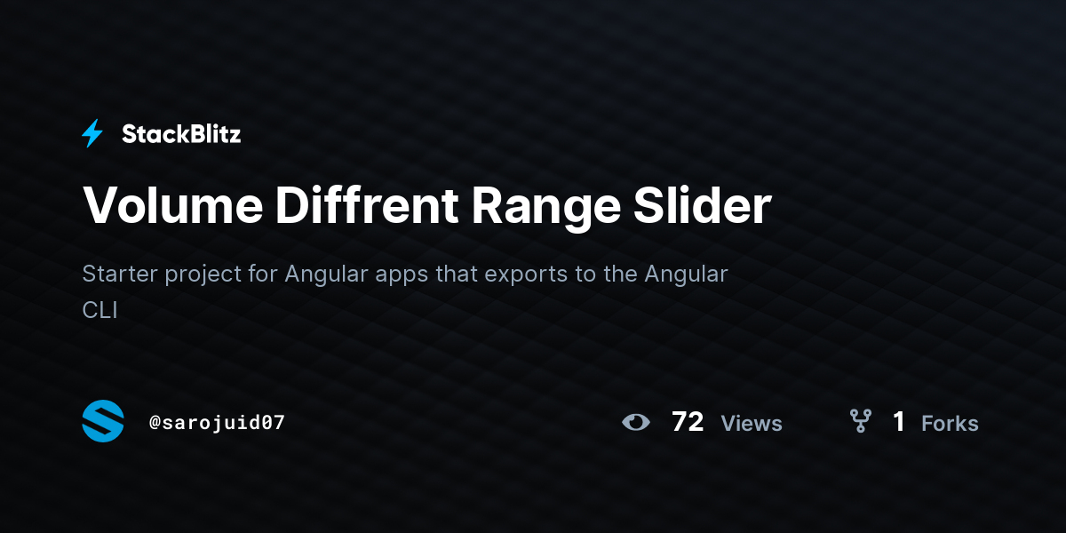 Volume Diffrent Range Slider - StackBlitz