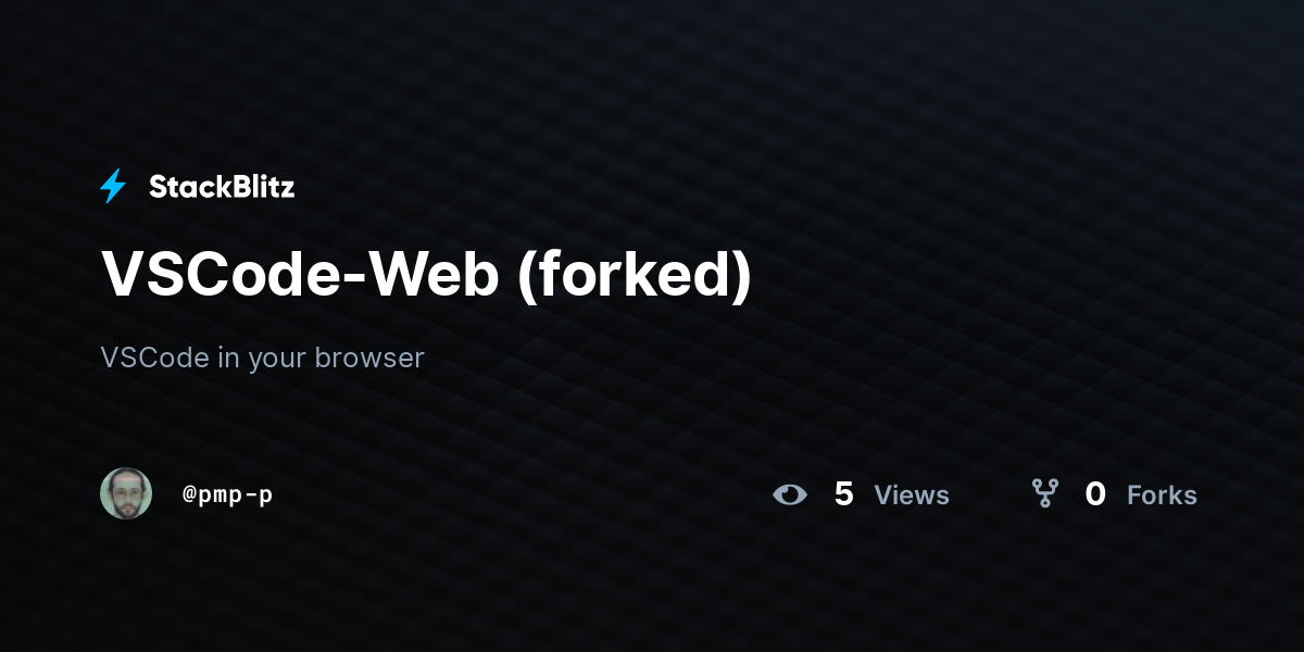 VSCode-Web (forked) - StackBlitz