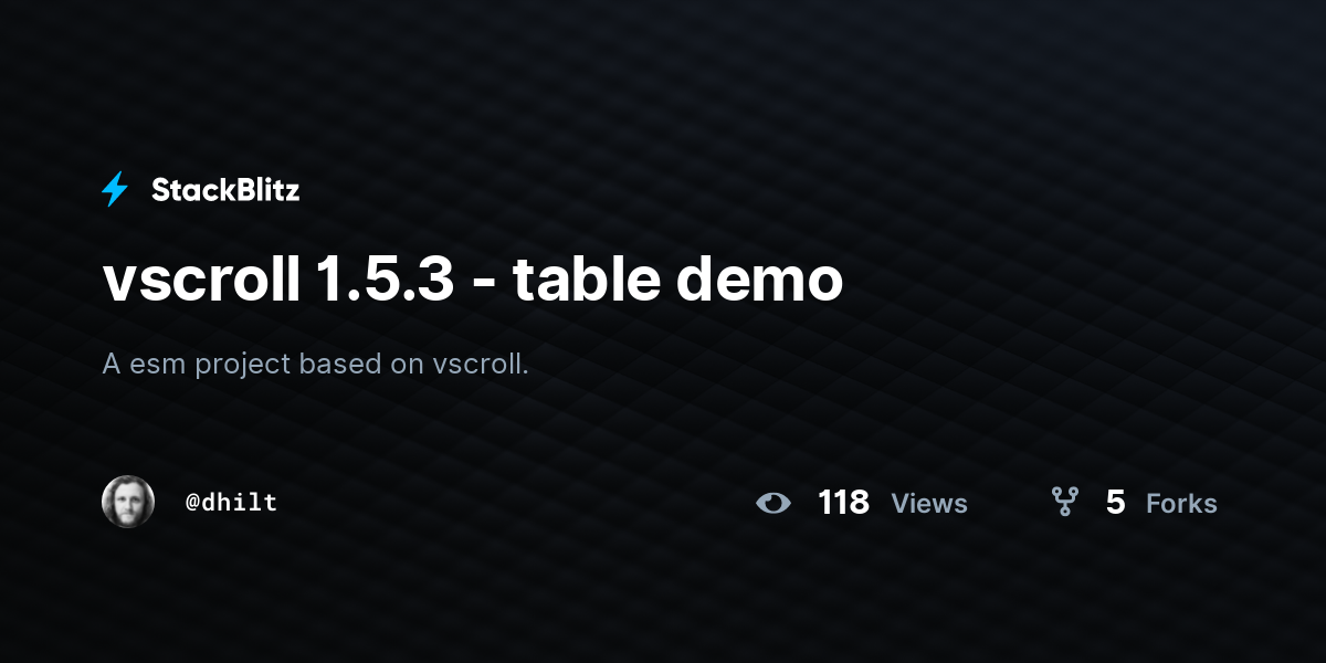 vscroll 1.5.3 - table demo - StackBlitz
