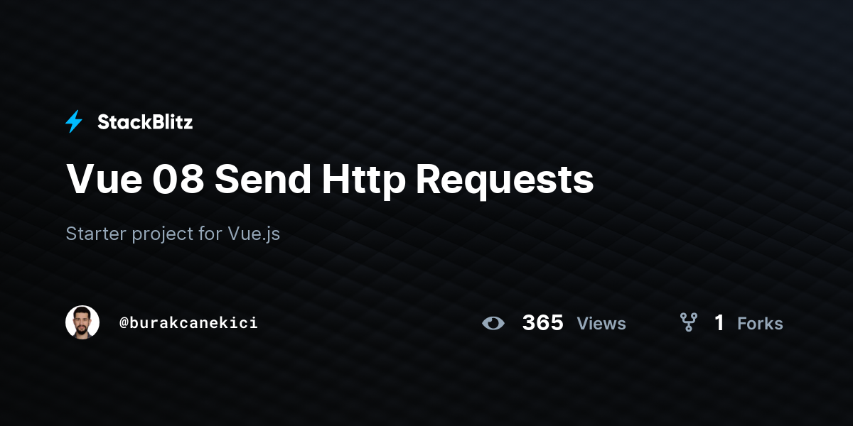 Vue 08 Send Http Requests - StackBlitz