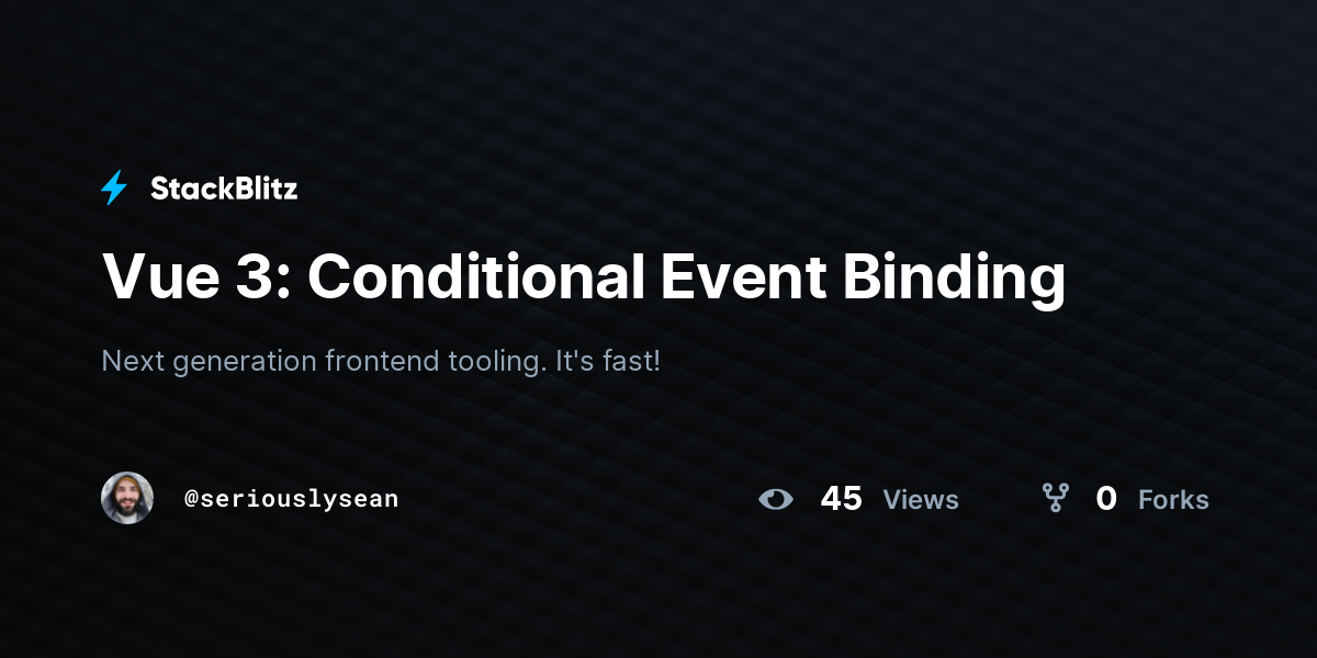 Vue 3: Conditional Event Binding - StackBlitz