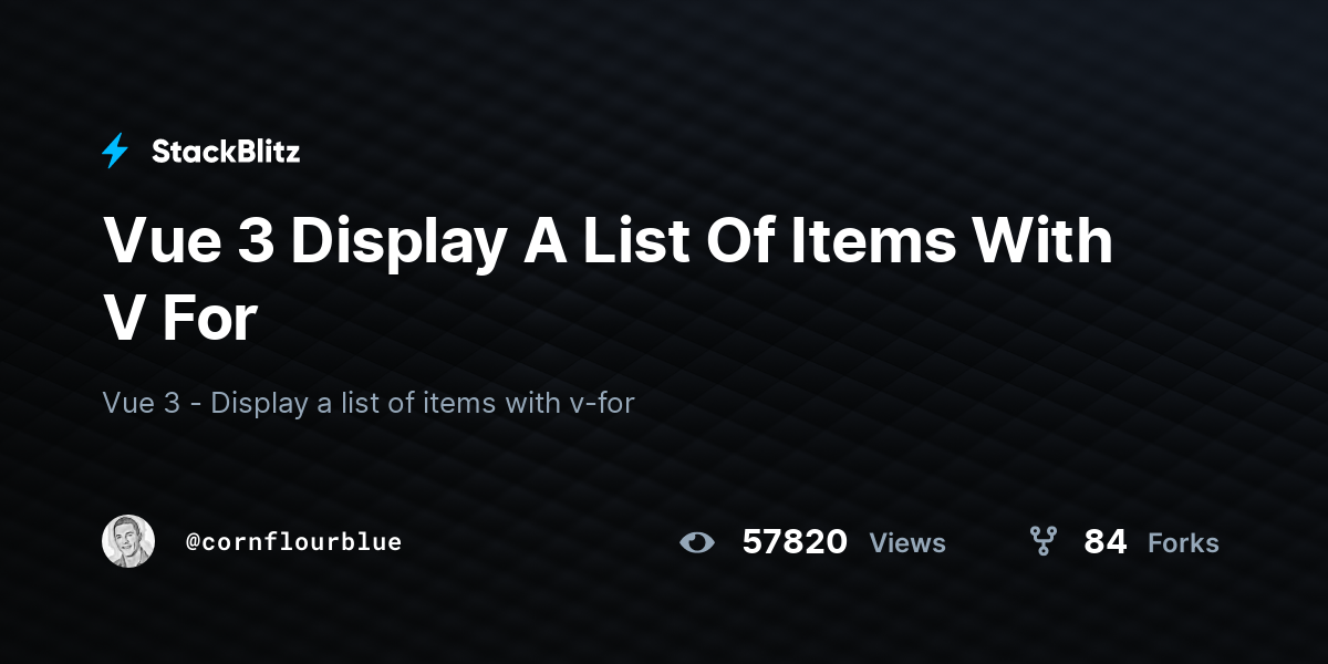 Vue 3 Display A List Of Items With V For - StackBlitz