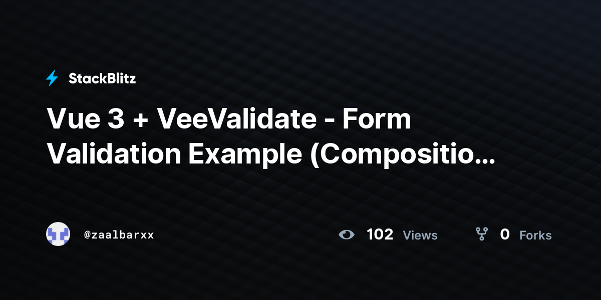 Vue 3 + VeeValidate - Form Validation Example (Composition API) (forked ...