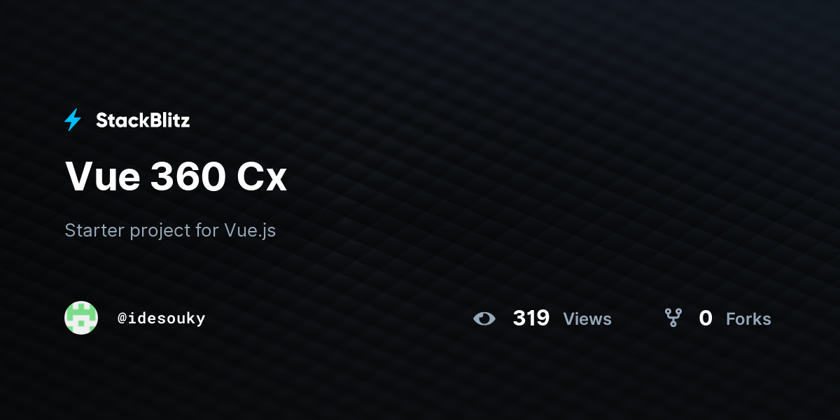 Vue 360 Cx - StackBlitz