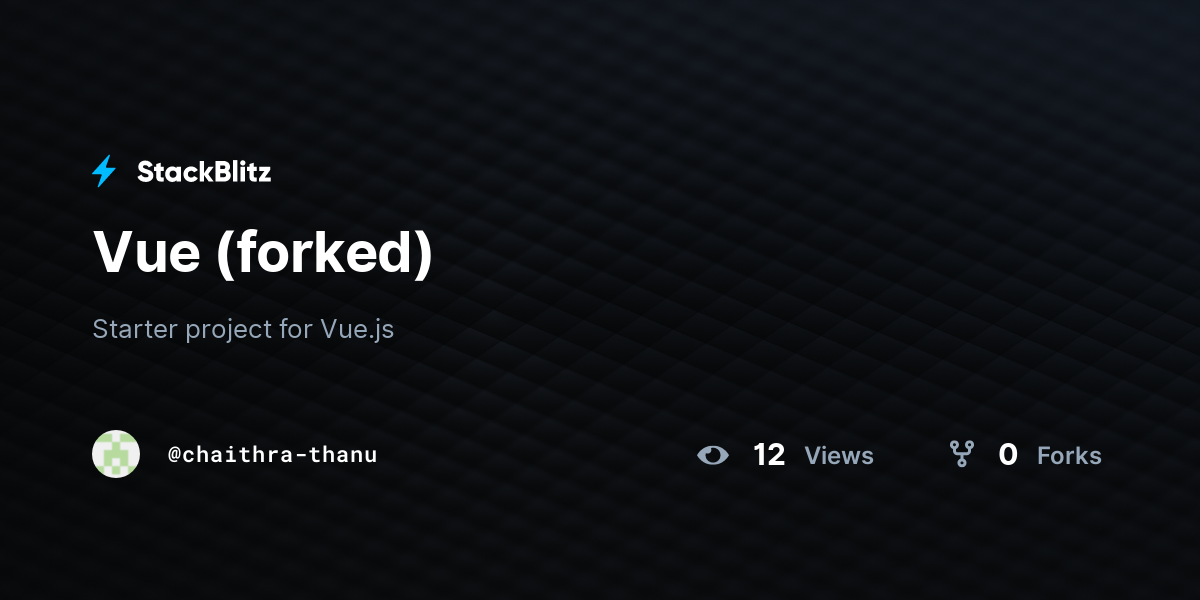 Vue (forked) - StackBlitz