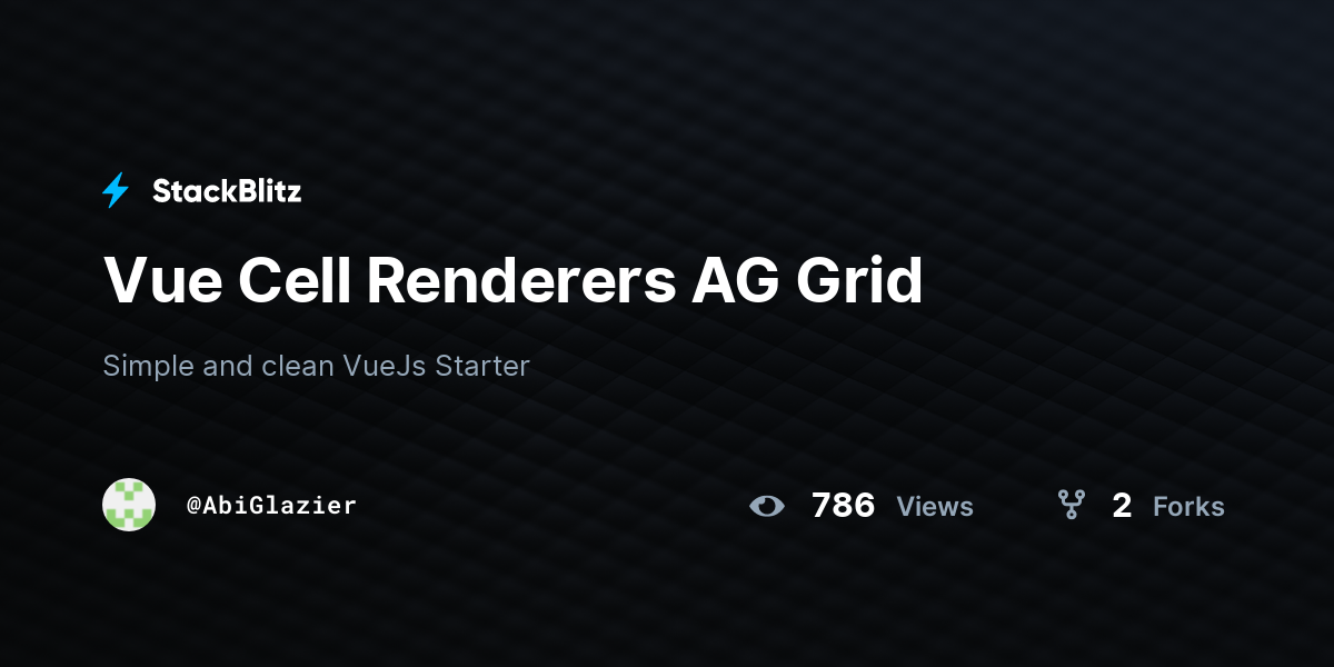 Vue Cell Renderers AG Grid - StackBlitz
