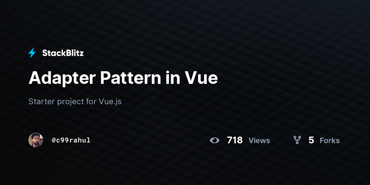 Adapter Pattern in Vue - StackBlitz