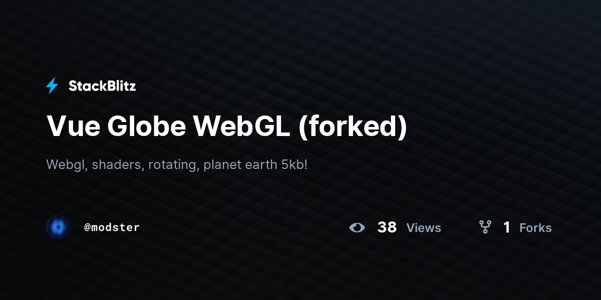 Vue Globe WebGL (forked) - StackBlitz