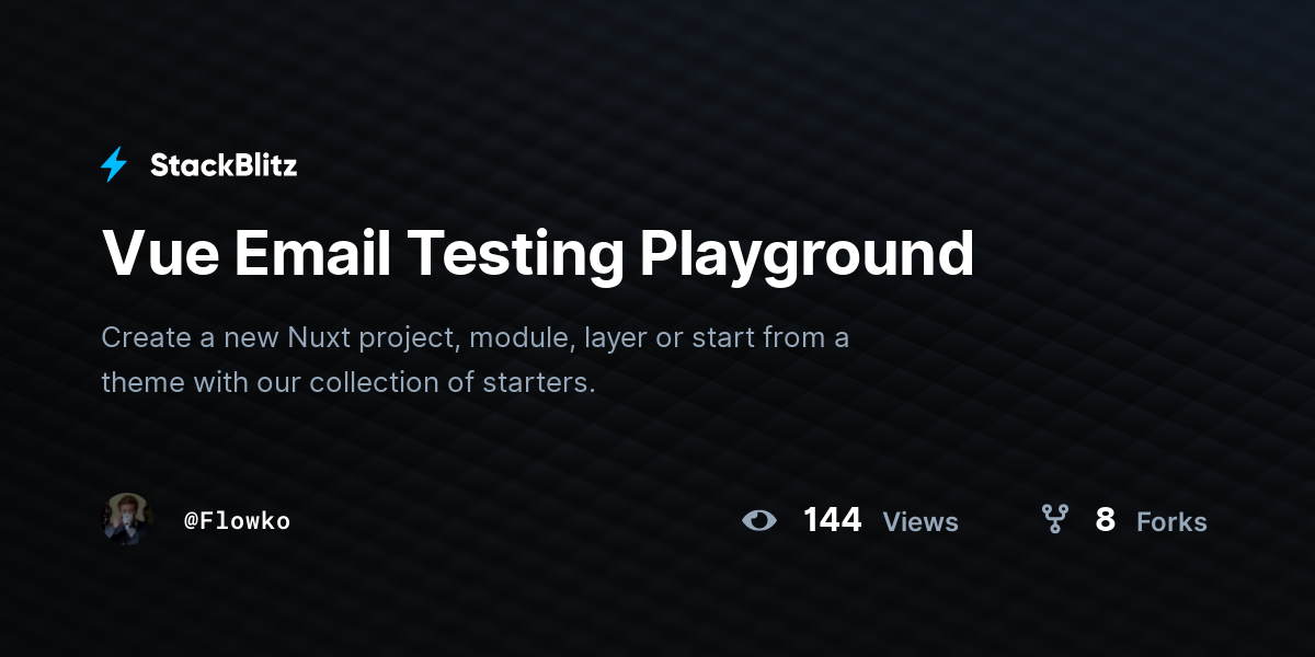 Vue Email Testing Playground - StackBlitz