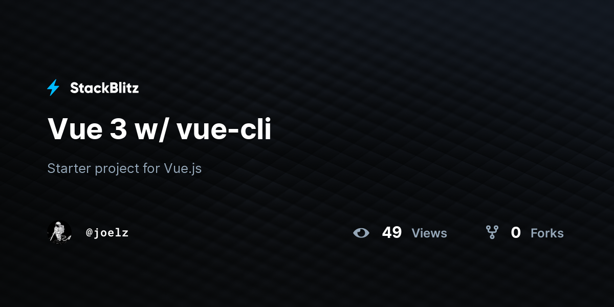 Vue 3 w/ vue-cli - StackBlitz