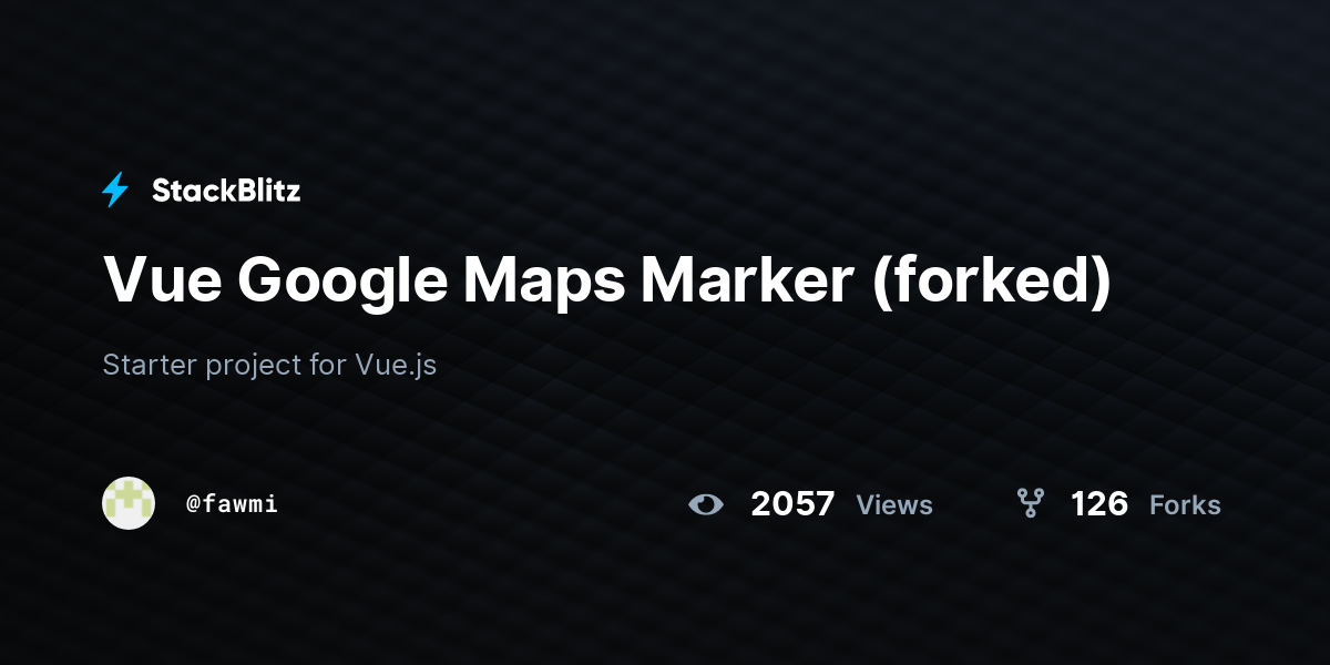 Vue Google Maps Marker (forked) - StackBlitz