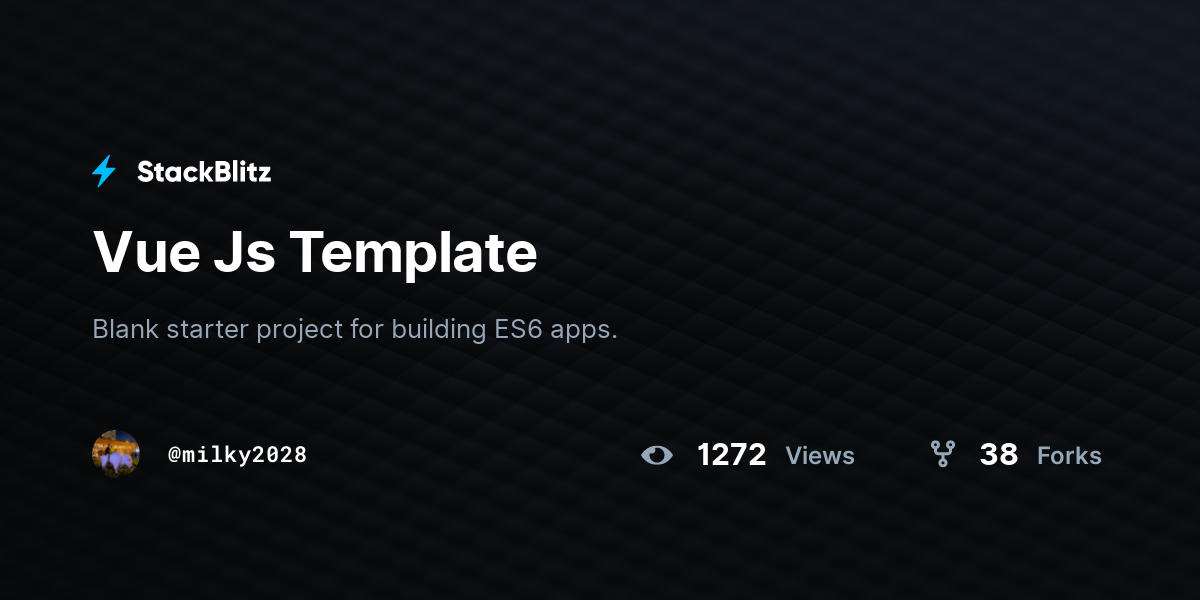 Vue Js Template - StackBlitz