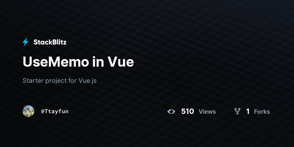 UseMemo in Vue - StackBlitz