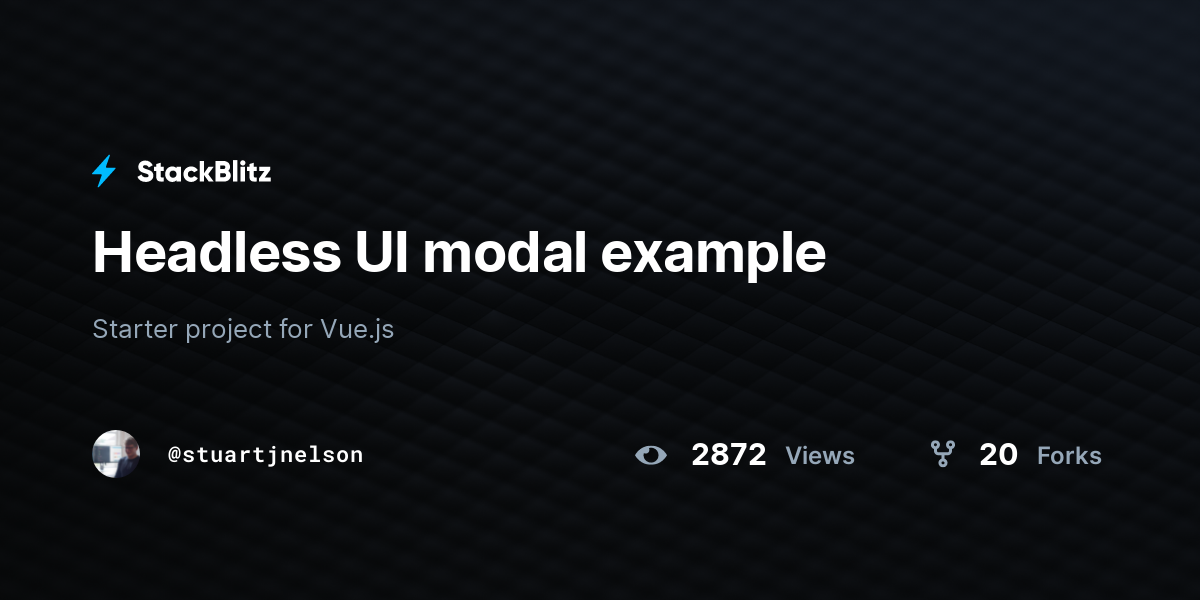 Headless UI modal example - StackBlitz
