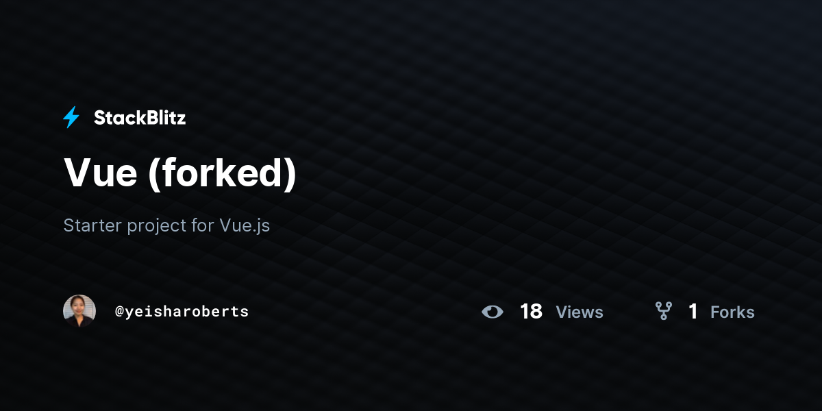 Vue forked stackblitz