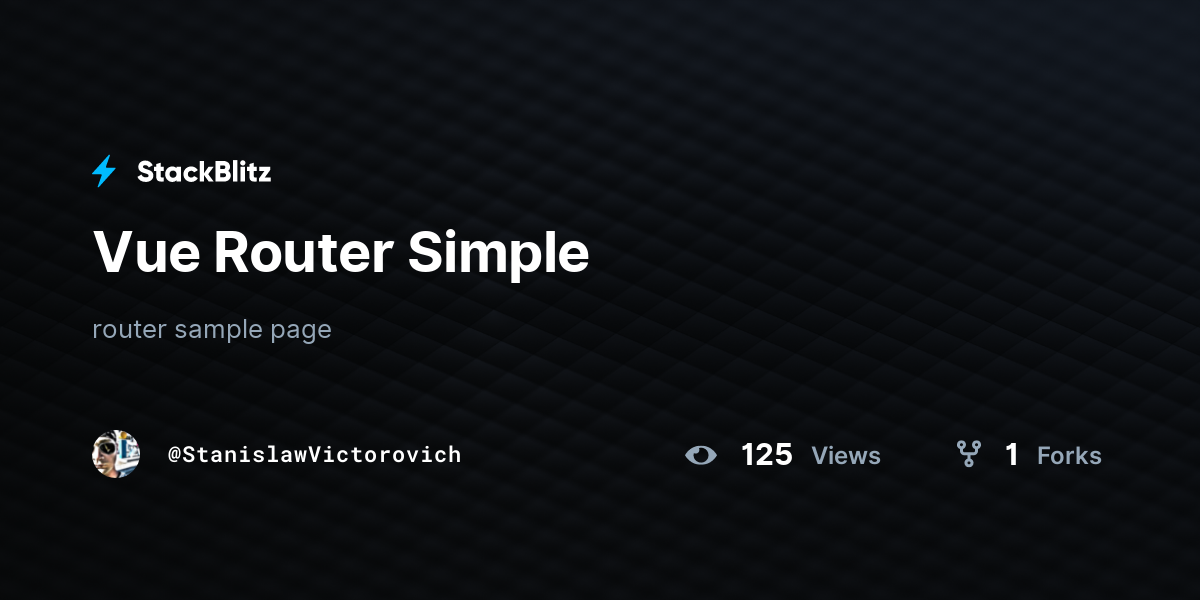 Vue Router Simple - StackBlitz