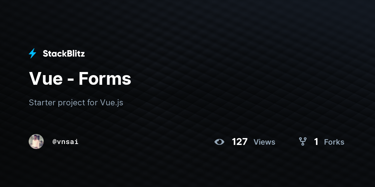 Vue - Forms - StackBlitz