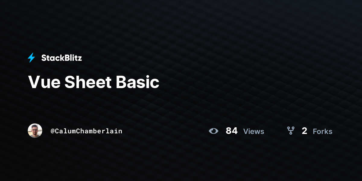 Vue Sheet Basic - StackBlitz