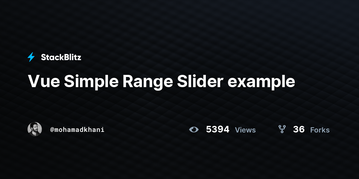 Vue Simple Range Slider example StackBlitz