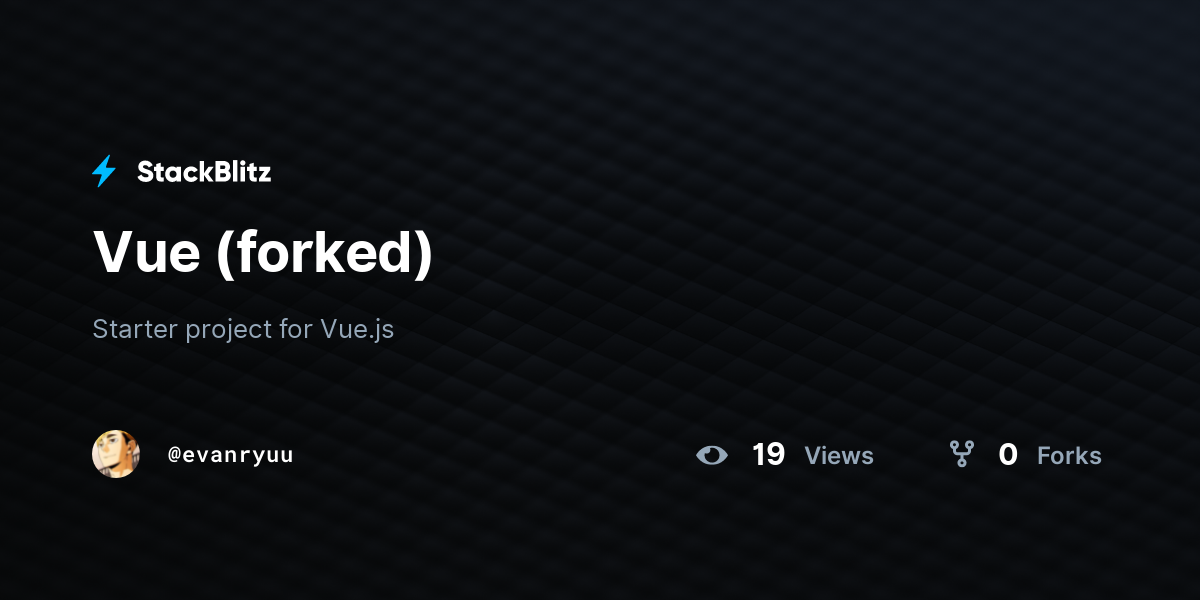 Vue (forked) - StackBlitz
