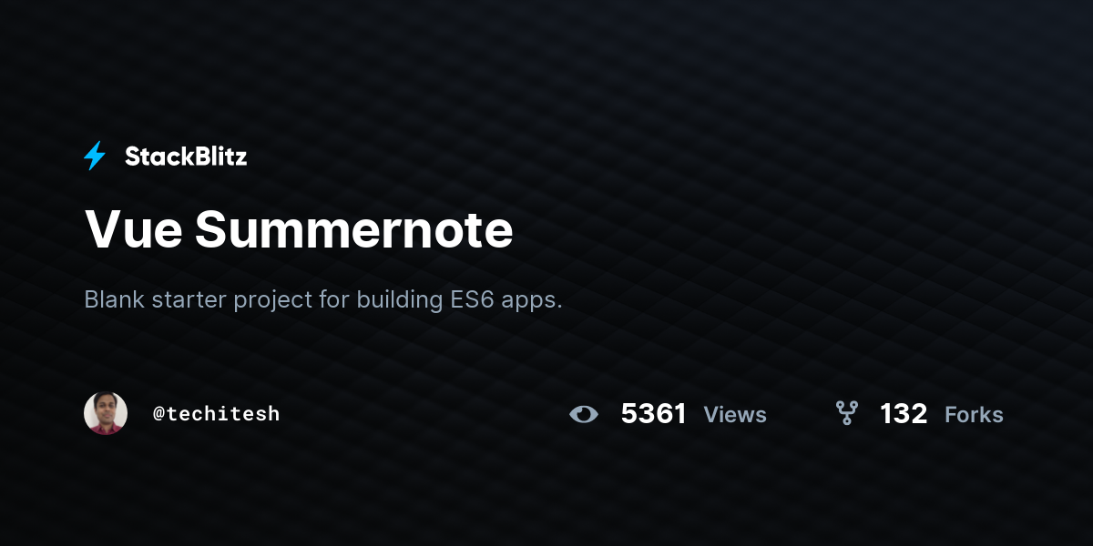Vue Summernote - StackBlitz