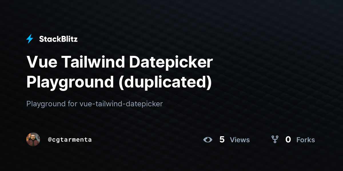 Vue Tailwind Datepicker Playground (duplicated) - StackBlitz