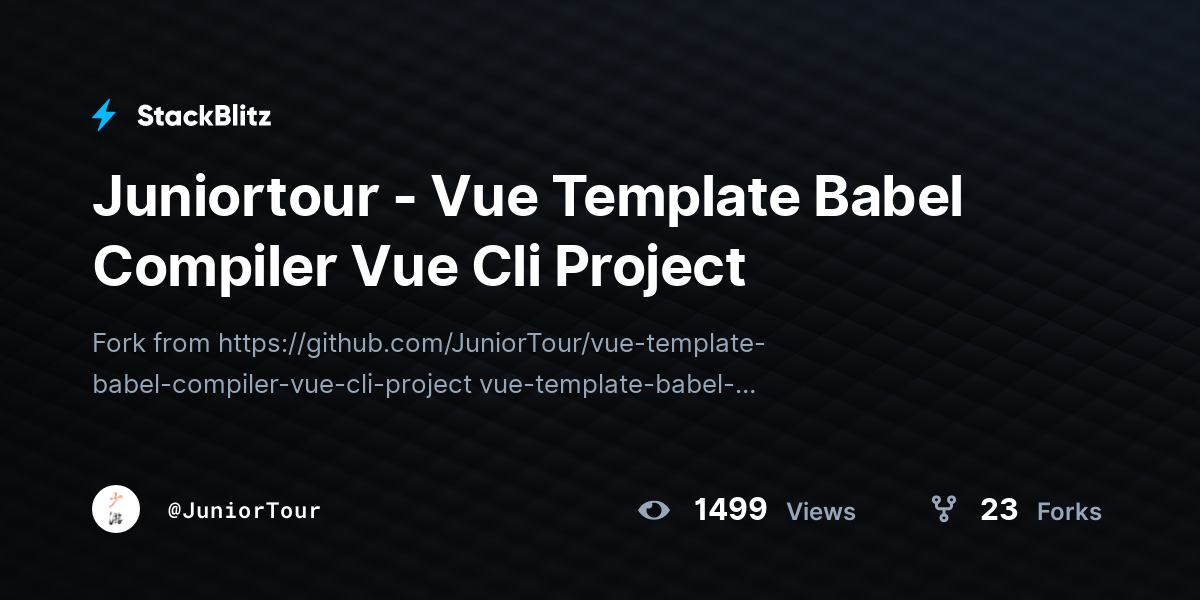 Juniortour - Vue Template Babel Compiler Vue Cli Project - StackBlitz