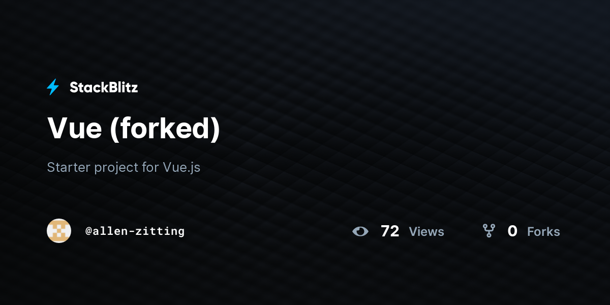Vue (forked) - StackBlitz