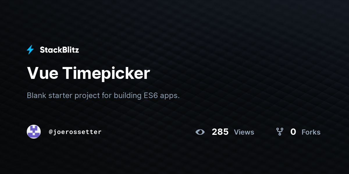 Vue Timepicker - StackBlitz