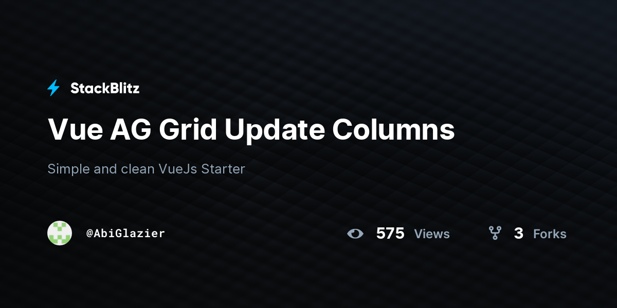 Vue AG Grid Update Columns - StackBlitz
