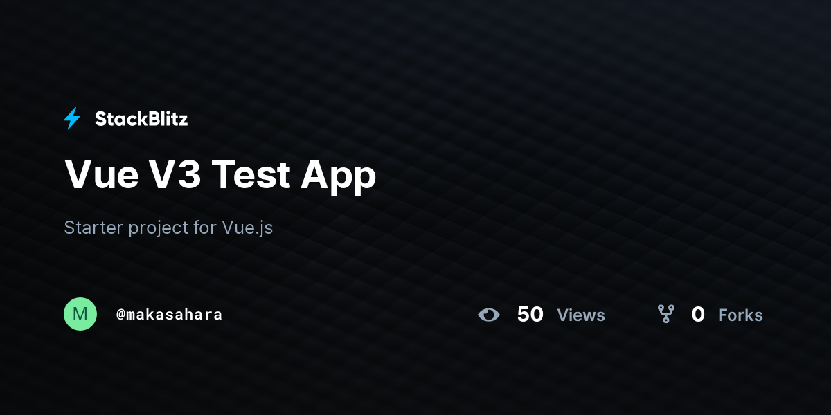 Vue V3 Test App - StackBlitz