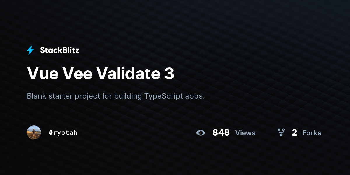 Vue Vee Validate 3 - StackBlitz