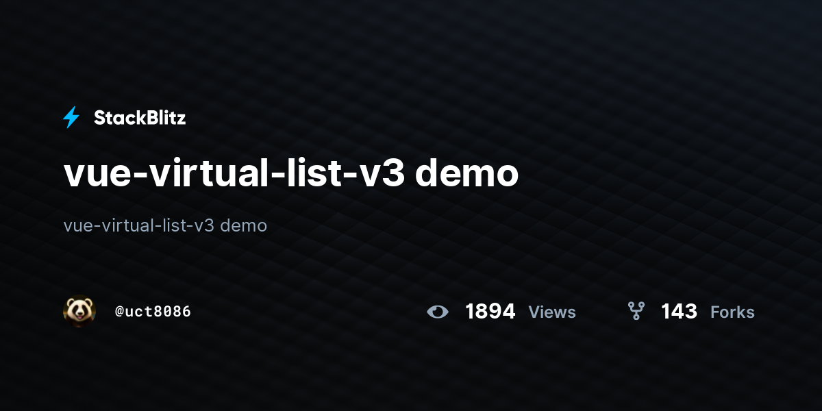 vue-virtual-list-v3 demo - StackBlitz