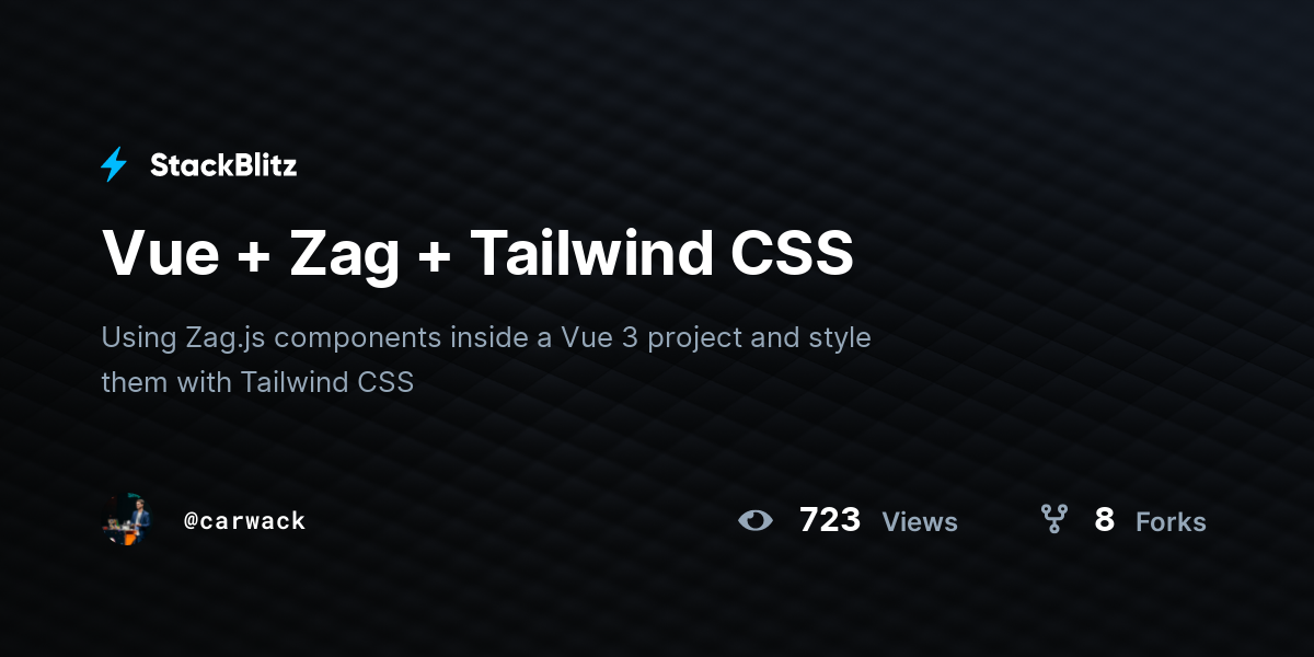 Vue + Zag + Tailwind CSS - StackBlitz