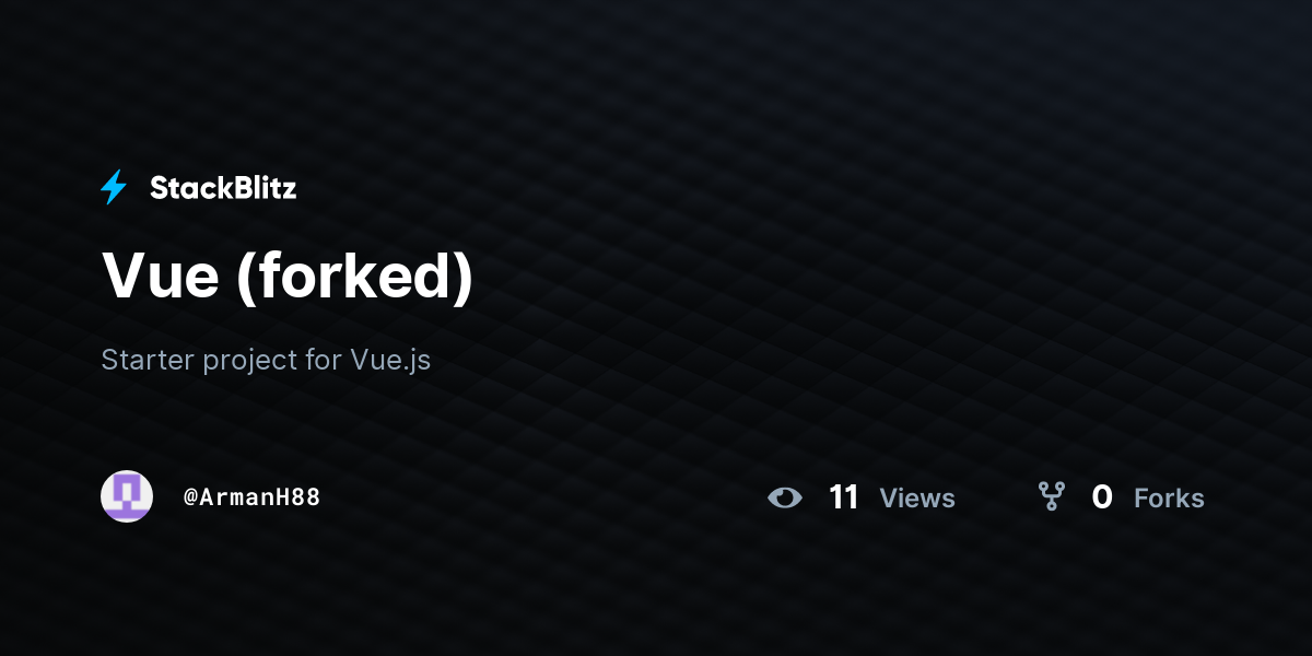 Vue (forked) - StackBlitz