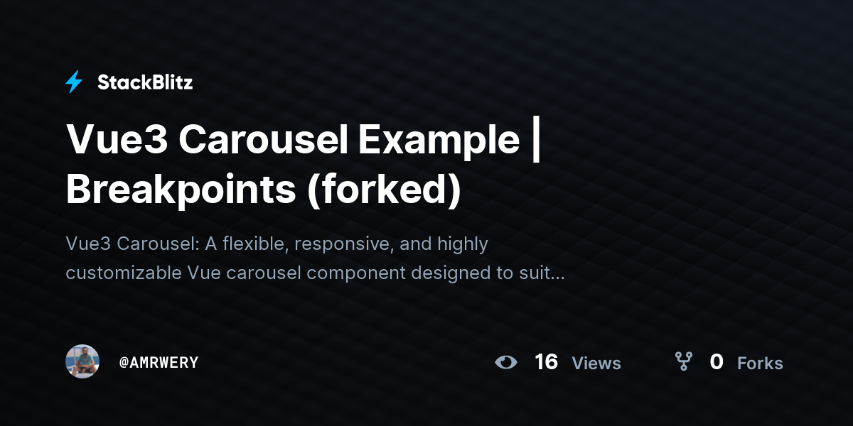 Vue3 Carousel Example | Breakpoints (forked) - StackBlitz
