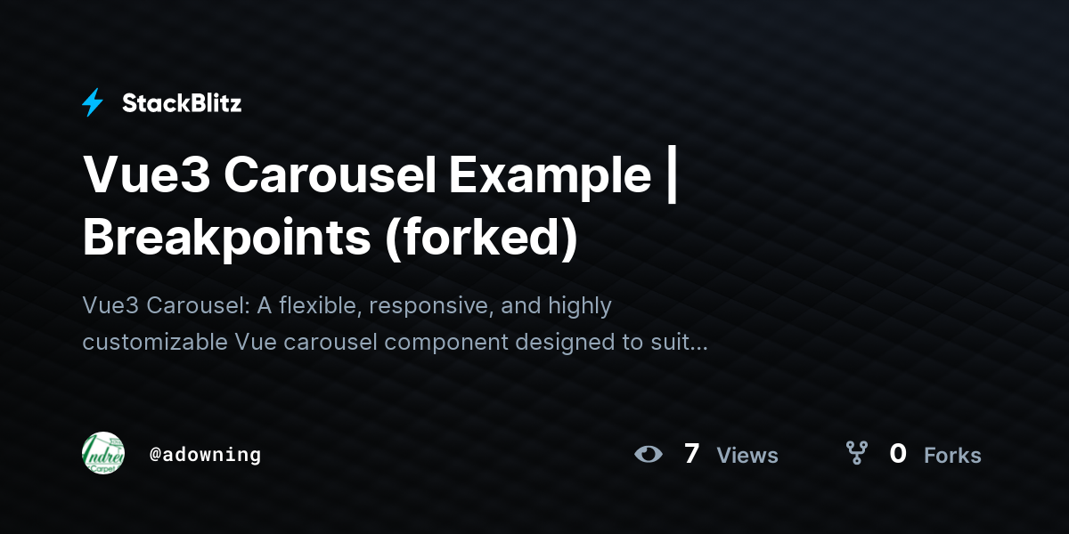 Vue3 Carousel Example | Breakpoints (forked) - StackBlitz